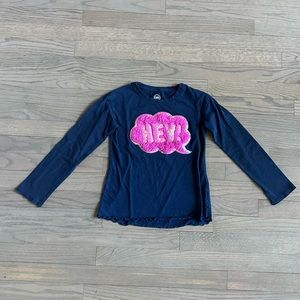 Kid’s Long Sleeved Shirt with Fuzzy and Sequins